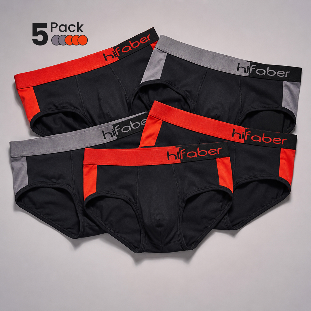 Hifaber Duet BoldEdge Dual Tone Modal Briefs Pack of 5