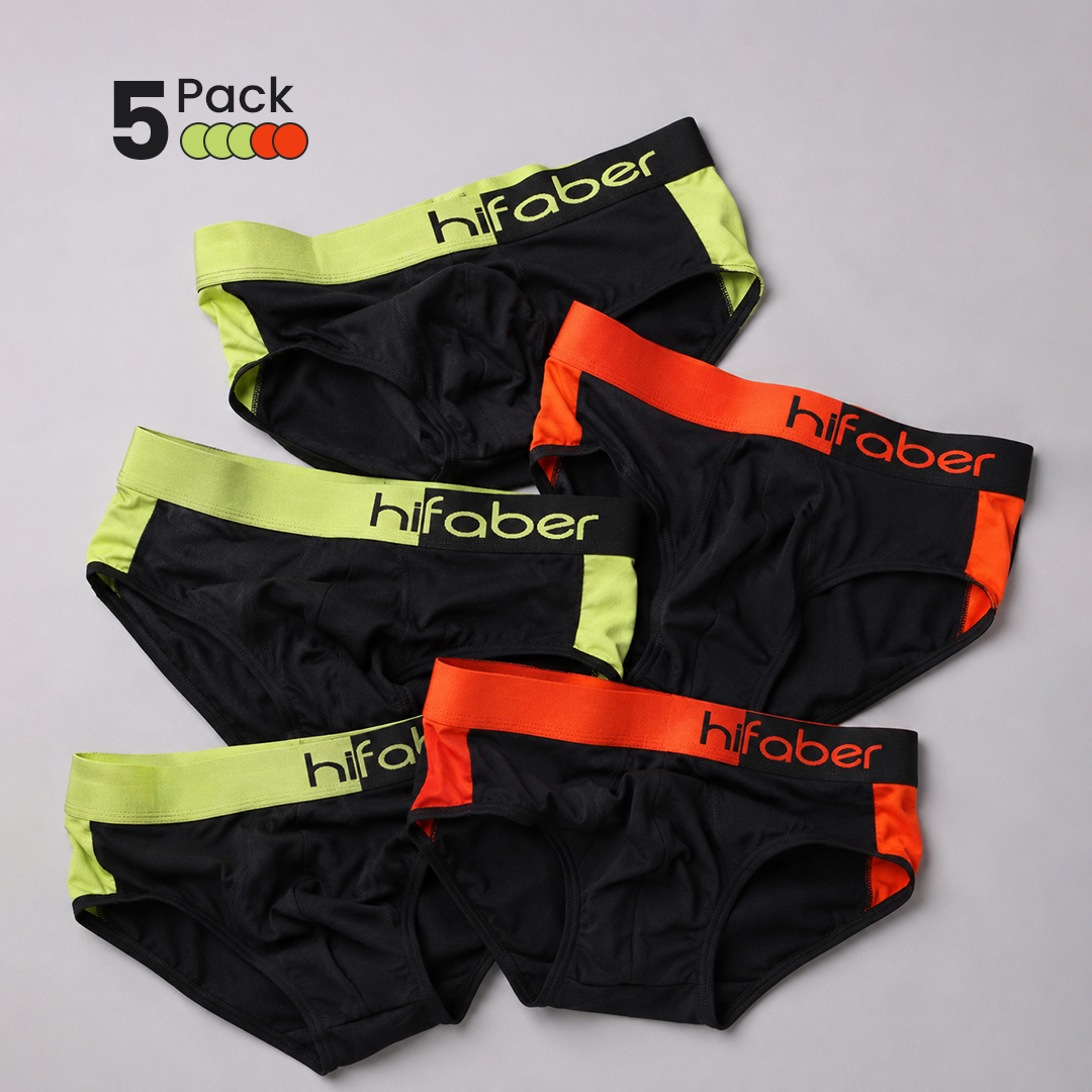 Hifaber Duet NeonEdge Dual Tone Modal Briefs Pack of 5