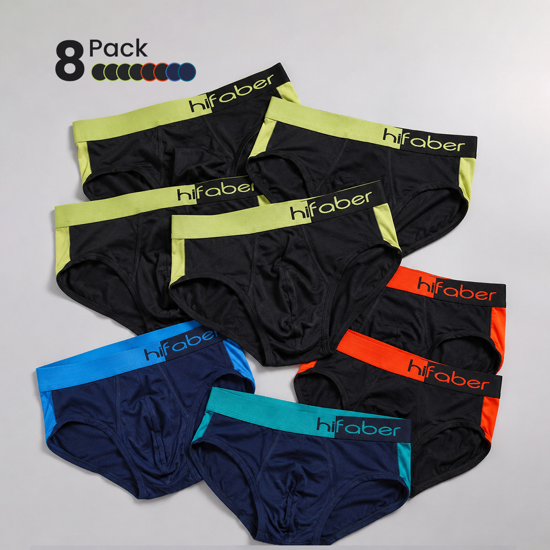 Hifaber Duet NeonEdge Dual Tone Modal Briefs Pack of 8